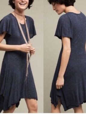 Anthropologie DOLAN Dress Size S Melanie Handkerchief Boho Flowy Flutter Sleeve